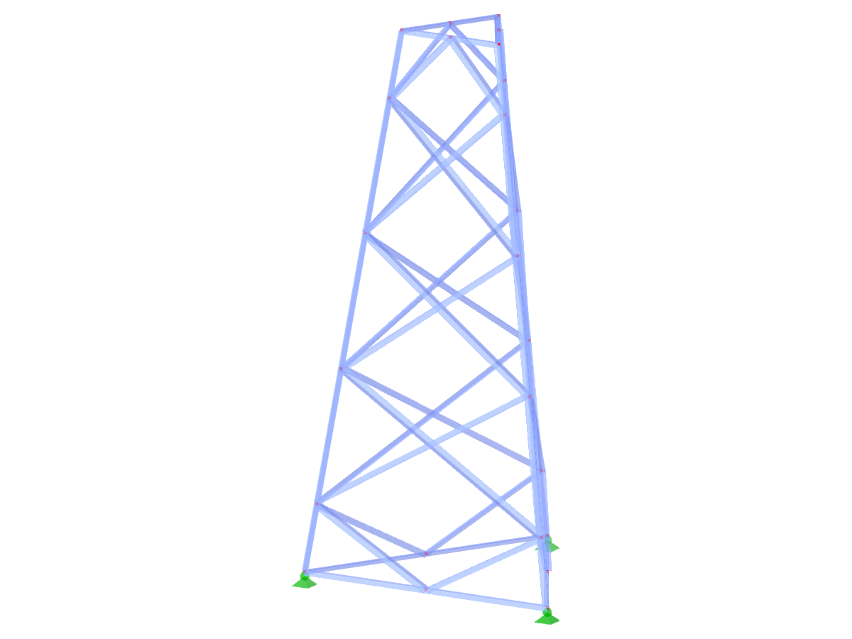 Model ID 2340 | TST038-a | Lattice Tower | Triangular Plan | Rhombus Diagonals (not Interconnected, Straight)