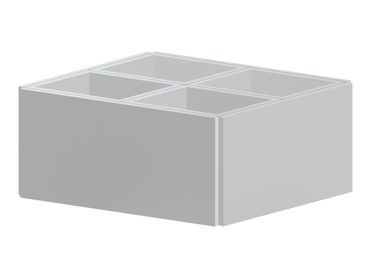 Four sturdy concrete walls forming a room structure, showcasing construction details.