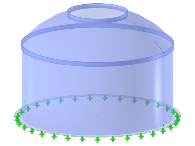 Model ID 2764 | SIC016-a | Silo | Circular Plan, Spherical Zone Roof