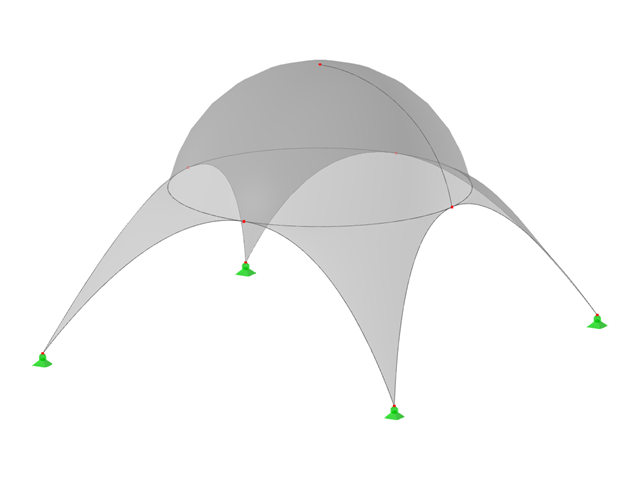 Model ID 3103 | SHD020c-b | Rotational Shells | Dome on Pendetives | Square Plan