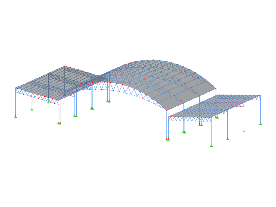 Model ID 3479 | FTS005 | Symmetrical Composition with Long-Span Truss in Center