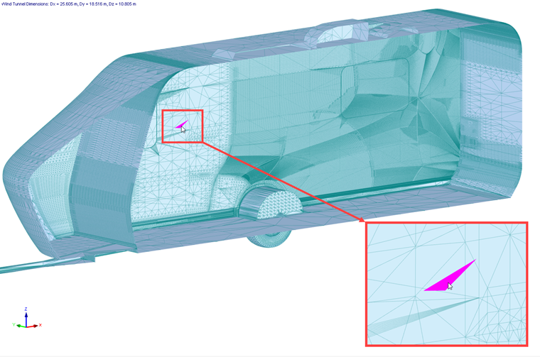 Original Model Mesh, Overlapping Triangles