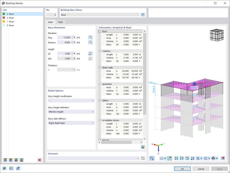 Building Stories: Story Dimension, Global Options, and Information