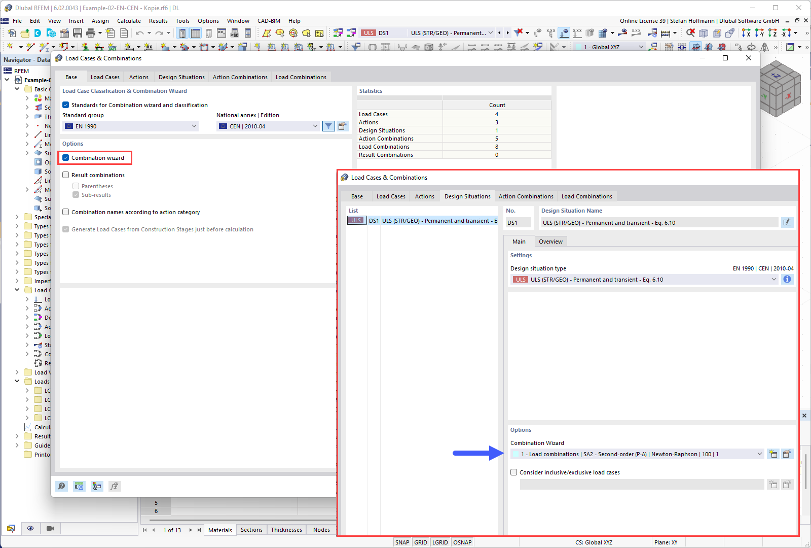 FAQ 005342 | There are no automatic load combinations created. What can I do?