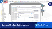 Darstellung der Auslegung von Flächenbewehrung in einem Bauprojekt. Nutzung einer spezifischen Technologiefunktion zur Optimierung der Bewehrungsverteilung bei Stahlbetonbauteilen.