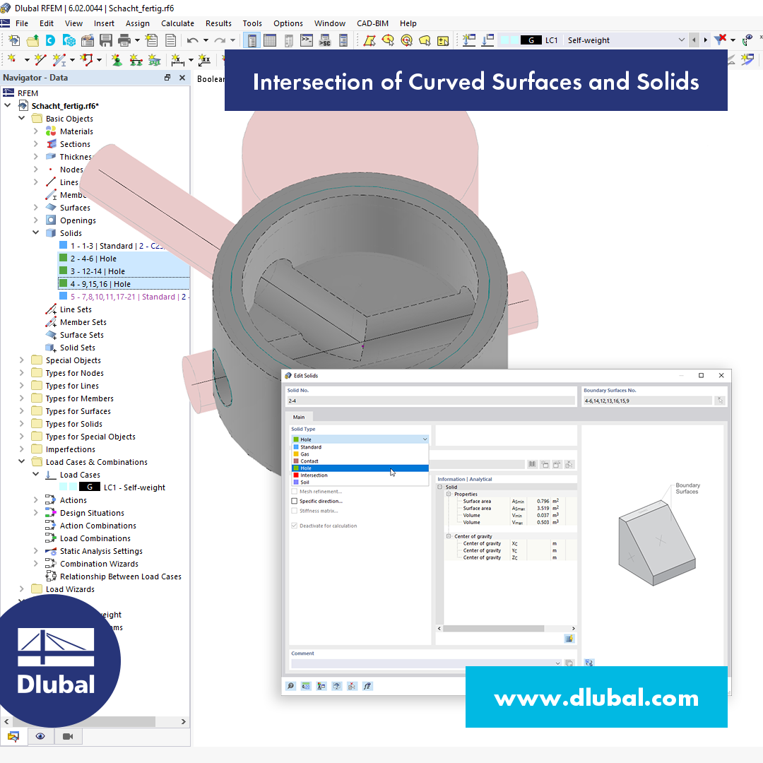 Intersection of Curved Surfaces and Solids
