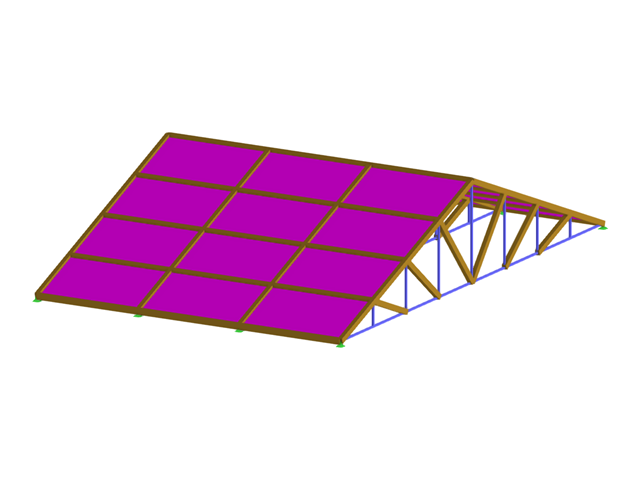 Model 003882 | Steel and timber roof frame structure