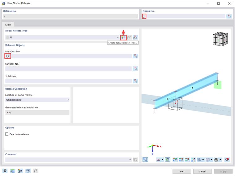 Dialog Box “New Nodal Release”