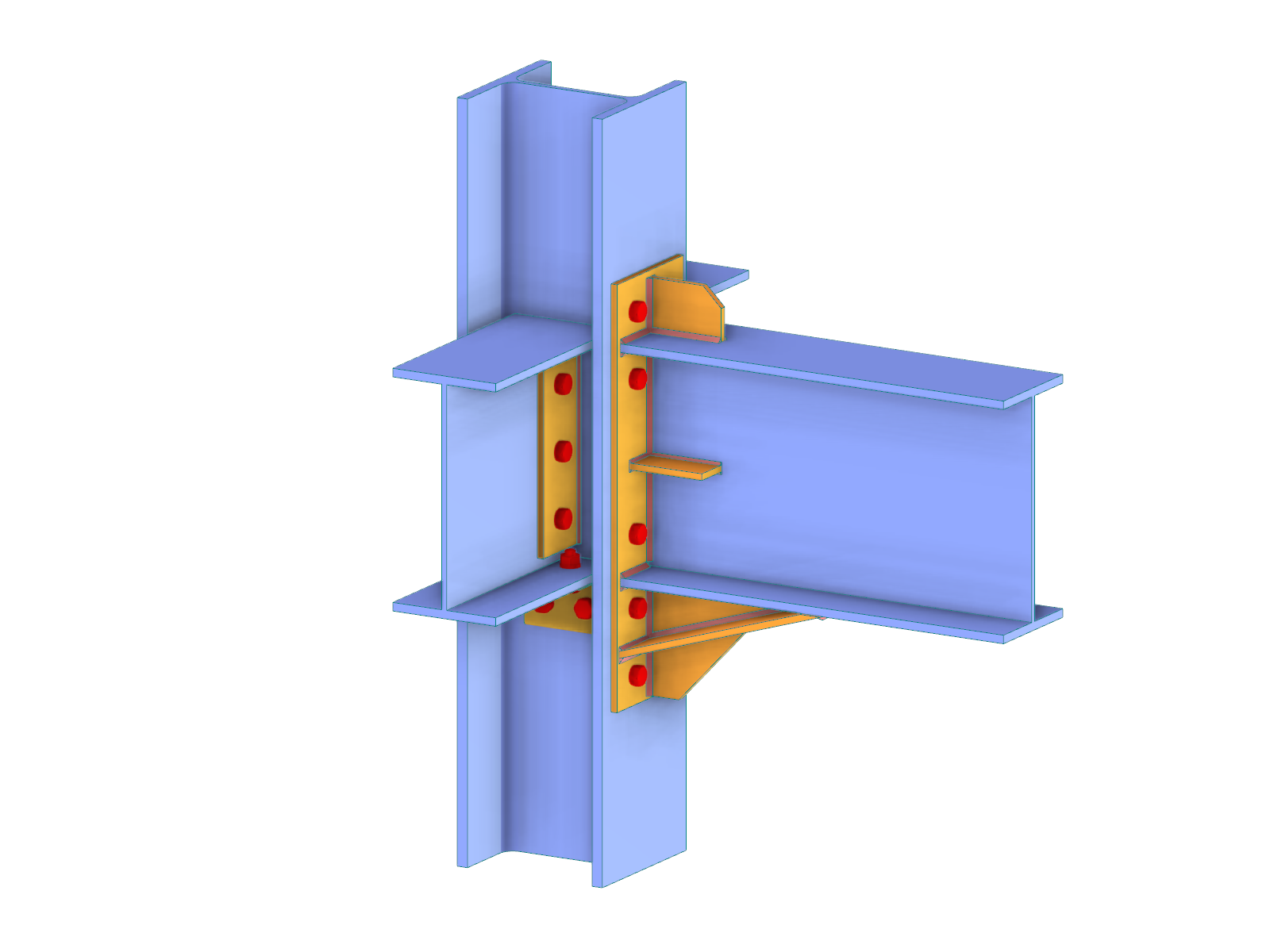Beam with Stiffener Connected to Column