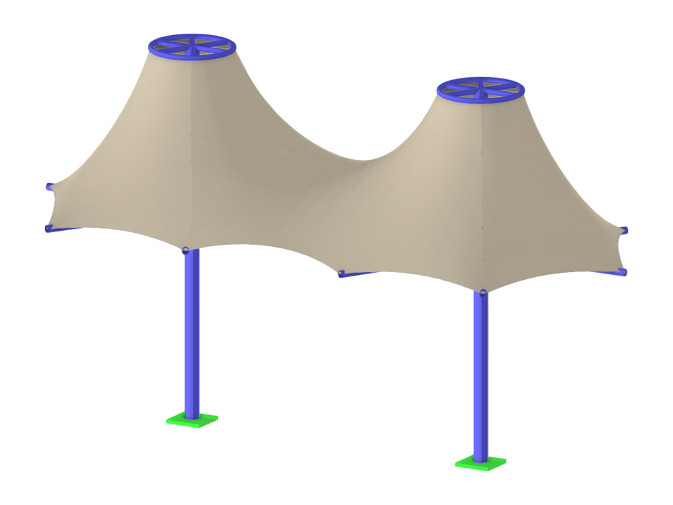 Model 003902 | Membrane Structure with Two Columns