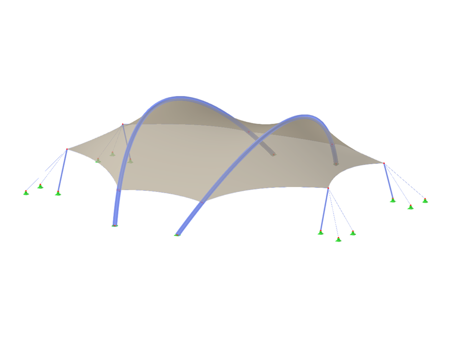 Model 003815 | TMS060 | Membrane Structure with Arched Beams