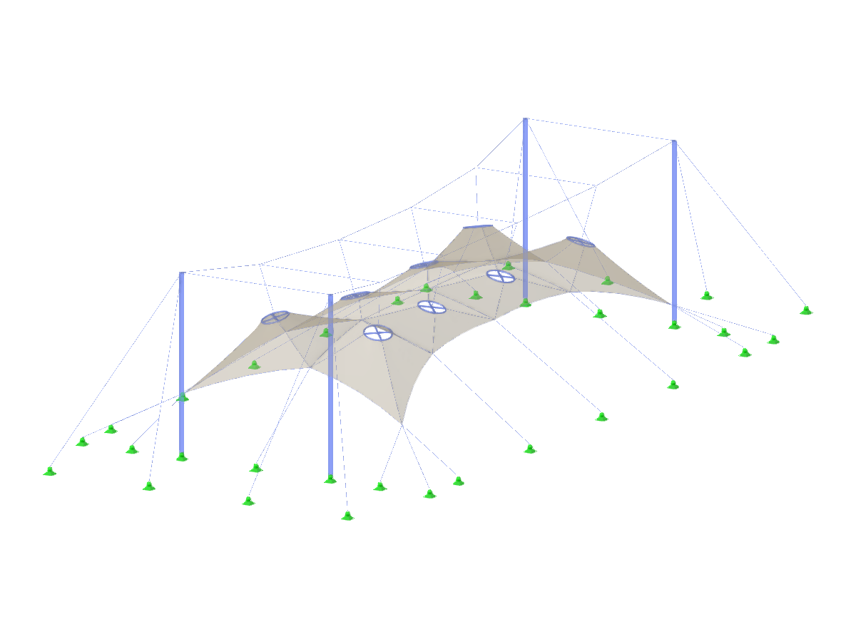 Model 003816 | TMS061 | Membrane Structure with Four Columns