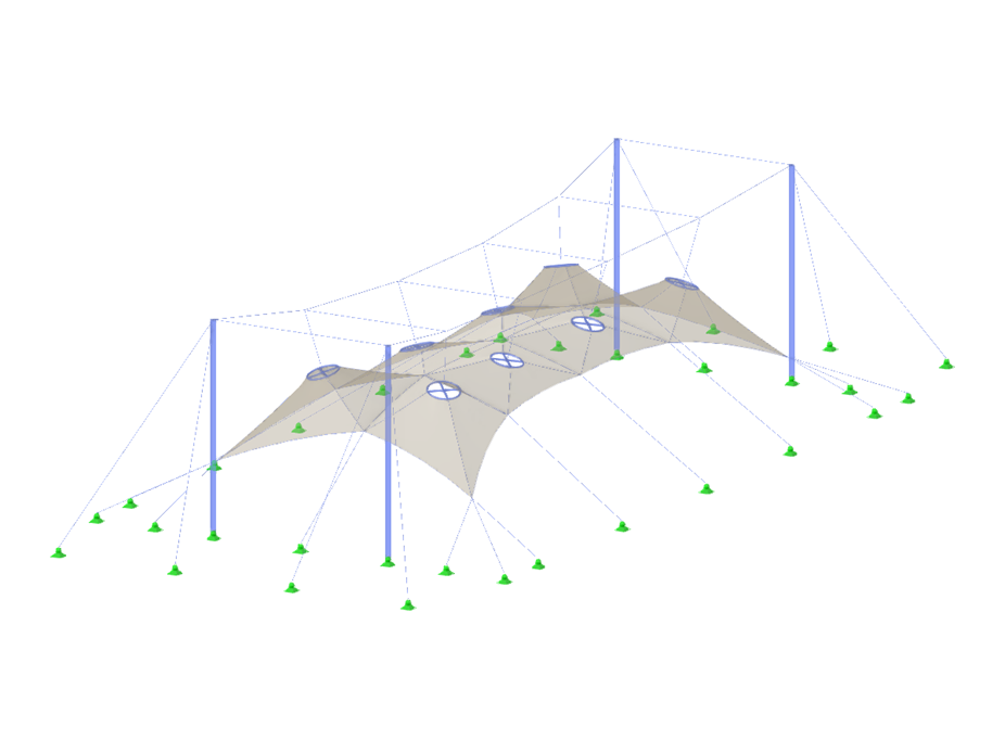 Model 003816 | TMS061 | Membrane Structure with Four Columns