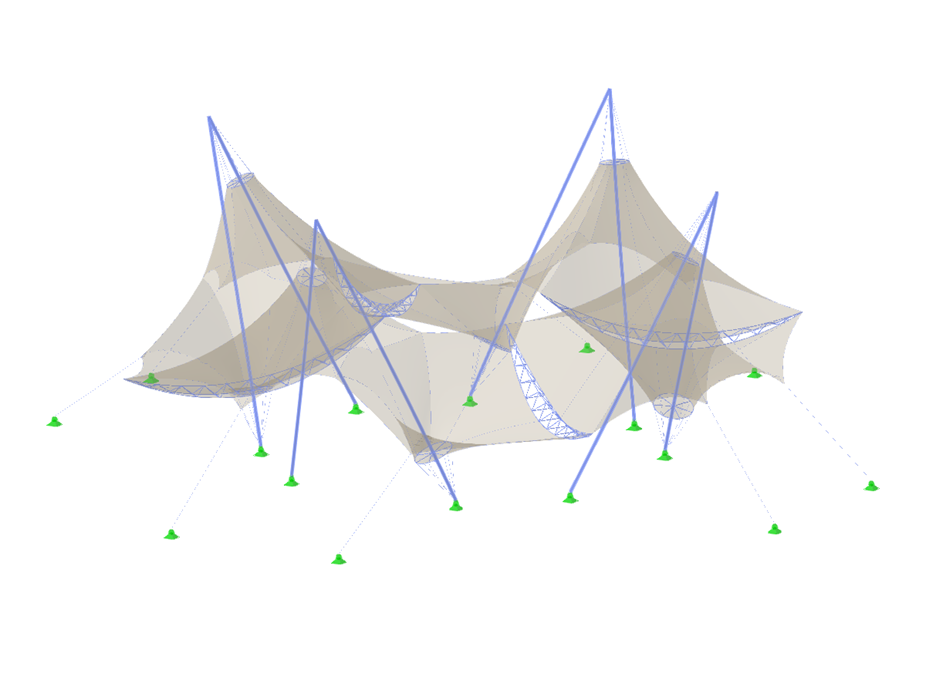 Model 003840 | TMS062 | Membrane Structure with Triangular Columns