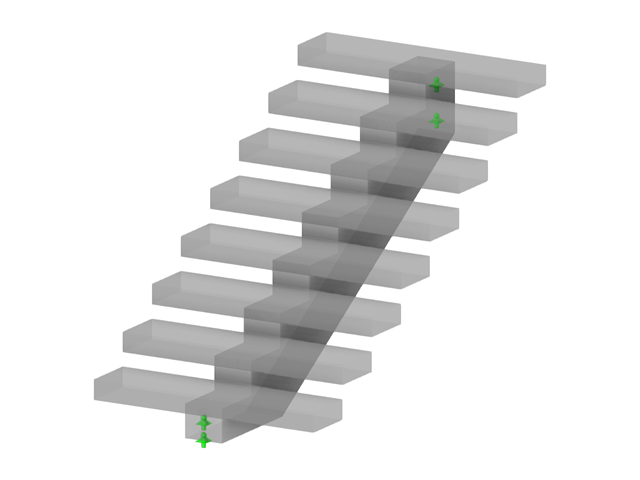 Model 003892 | STC030 | Single-Flight Staircase with Spine Beam