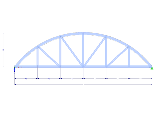 Model 001626 | FT706c-crv-a | Bowstring Truss with Parameters