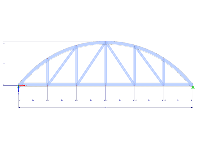 Model 001628 | FT706c-crv-b | Bowstring Truss with Parameters