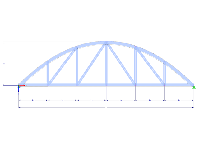 Model 001631 | FT700p-crv-b | Bowstring Truss with Parameters