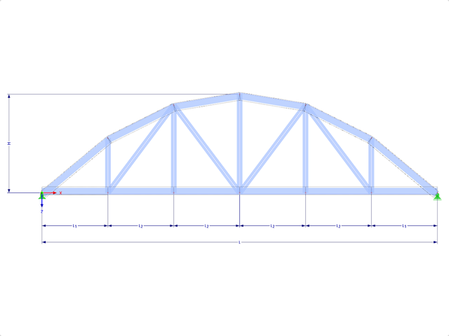 Model 001634 | FT701p-plg-a | Bowstring Truss with Parameters