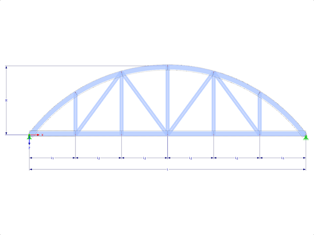 Model 001636 | FT701c-crv-a | Bowstring Truss with Parameters