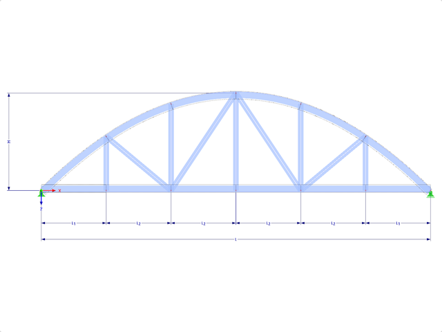 Model 001640 | FT701p-crv-b | Bowstring Truss with Parameters
