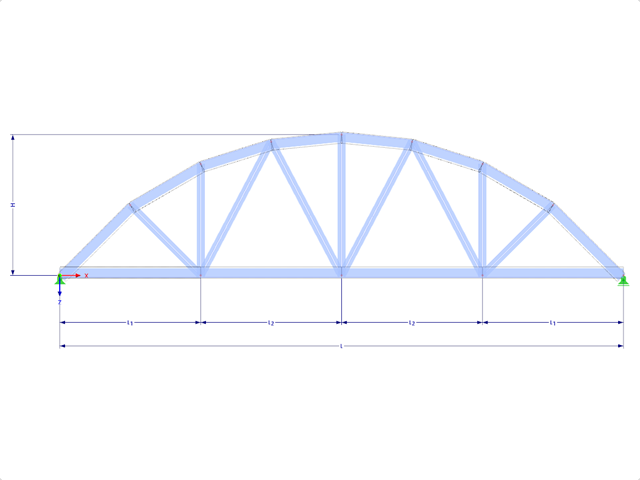 Model 001648 | FT704c-plg | Bowstring Truss with Parameters