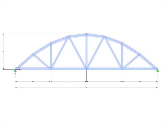 Model 001657 | FT704p-plg | Bowstring Truss with Parameters