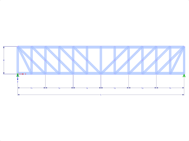 Model 001733 | FT052 | Parallel Chorded Truss with Parameters