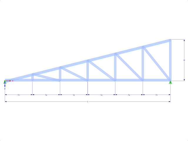 Model 001750 | FT200-a | Mono Pitched Truss with Parameters