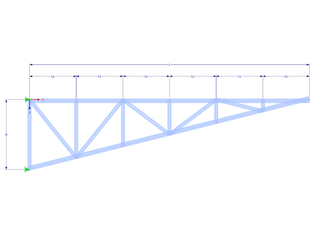 Model 001754 | FT221-b | Mono Pitched Truss with Parameters