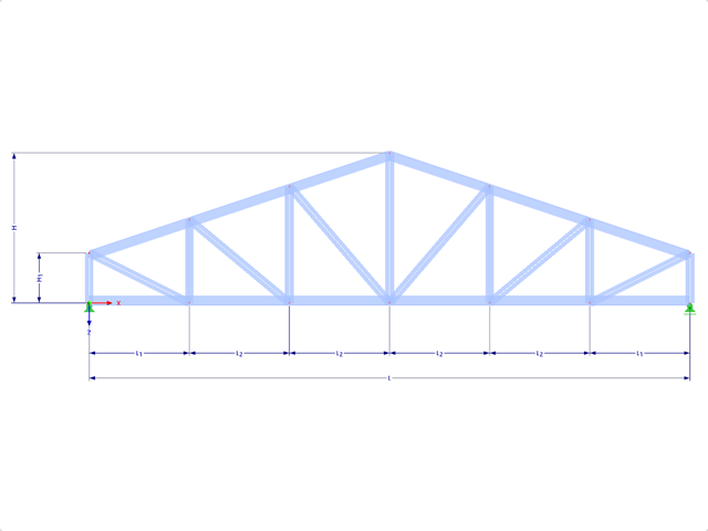 Model 001786 | FT450 | Double Pitched Truss with Parameters