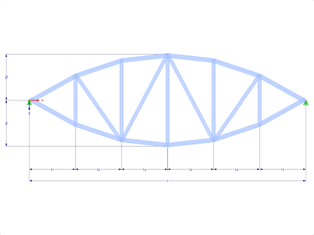 Model 001811 | FT711p-plg-b | Lenticular Truss with Parameters