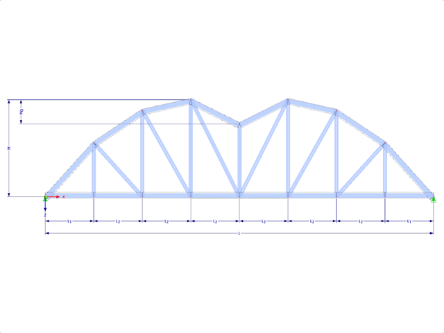 Model 001962 | FT751p-plg-b | Bowstring Truss with Parameters
