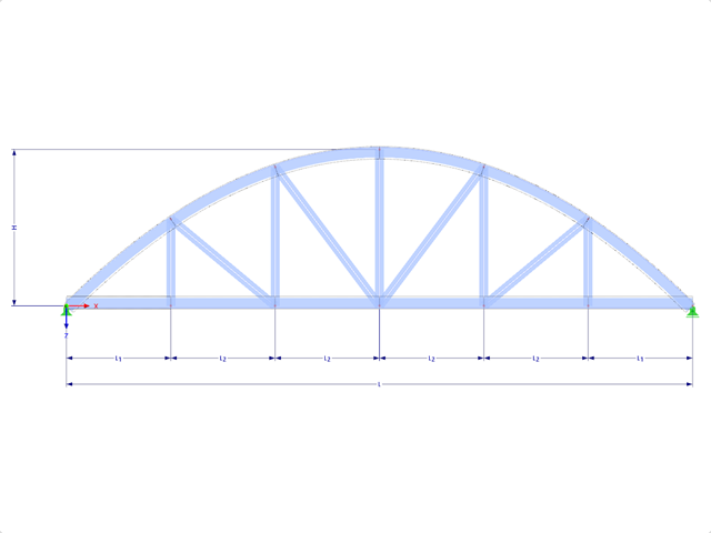 Model 002045 | FT700p-crv-a | Bowstring Truss with Parameters