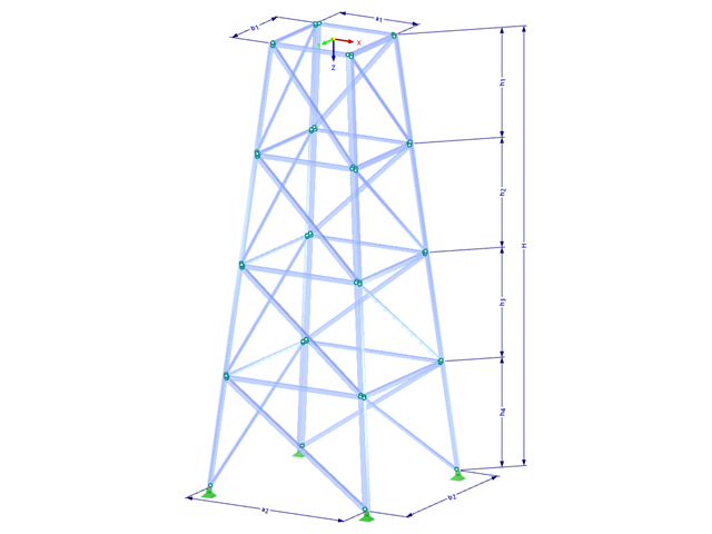 Model 002078 | TSR002-b | Lattice Tower with Parameters