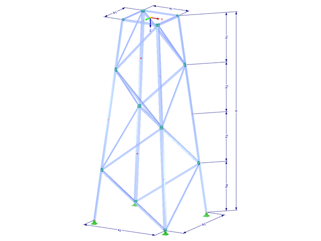 Model 002083 | TSR014-a | Lattice Tower with Parameters