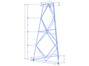 Model 002365 | TST041 | Lattice Tower | Triangular Plan | Rhombus Diagonals & Horizontals with Parameters
