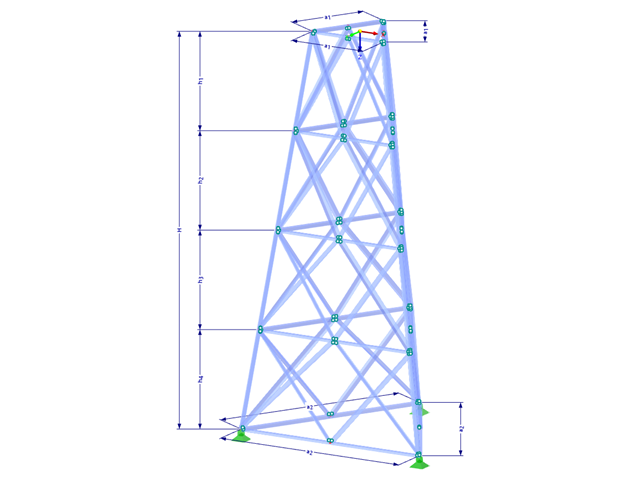 Model 002380 | TST063-a | Lattice Tower with Parameters