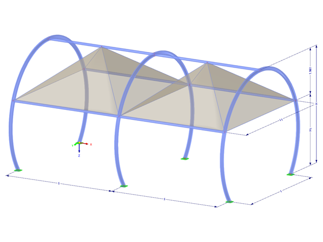 Model 002694 | TMS042 | Tensile Membrane Structure with Parameters