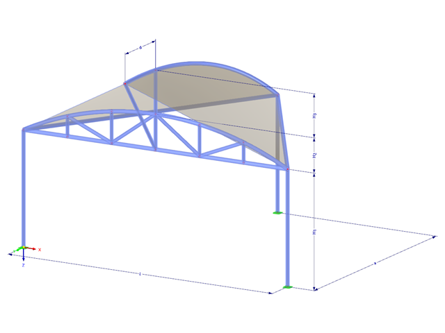 Model 002699 | TMS044 | Tensile Membrane Structure with Parameters