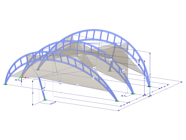 Model 002755 | TMS047 | Tensile Membrane Structure with Parameters