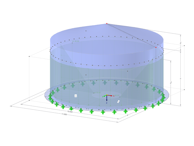 Model 002766 | SIC007 | Silo | Circular Plan, Conical Roof with Parameters