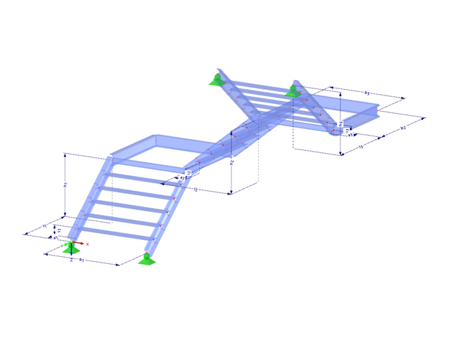 Model 003033 | STS005-a | Stairs | Three-Flight with Parameters