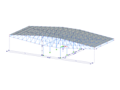 Model 003501 | FTS007 | Cantilevered Structure | Trusses Doubly Supported in Center with Parameters