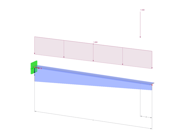 Model 003556 | CTB001 | Cantilever | Member with constant or variable section with Parameters