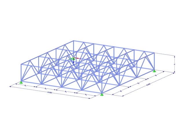 Model 003627 | SPT002 | Space Truss with Parameters