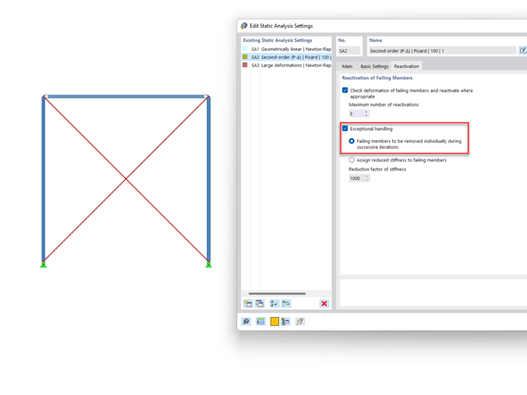 FAQ 005345 | My model in RFEM 6 / RSTAB 9 is unstable. What could be the reason?