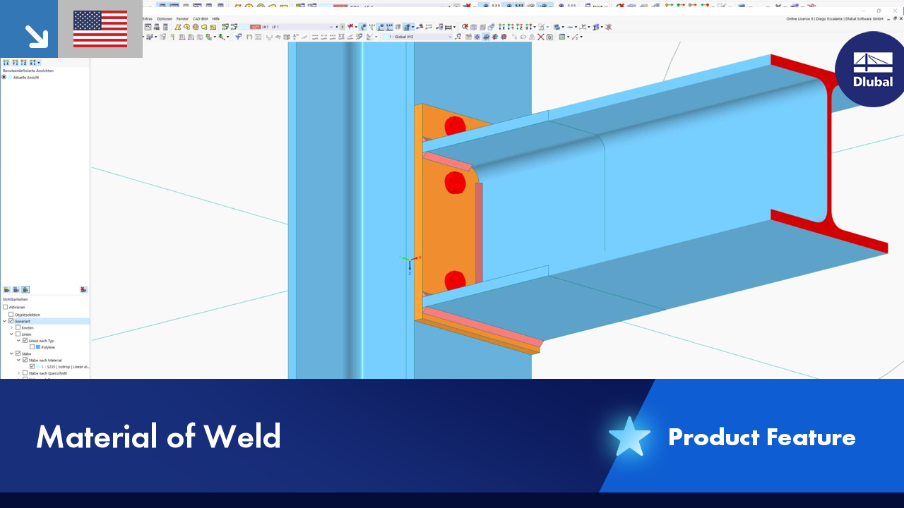 Grafische Darstellung der Materialparameter und Eigenschaften einer Schweißnaht.