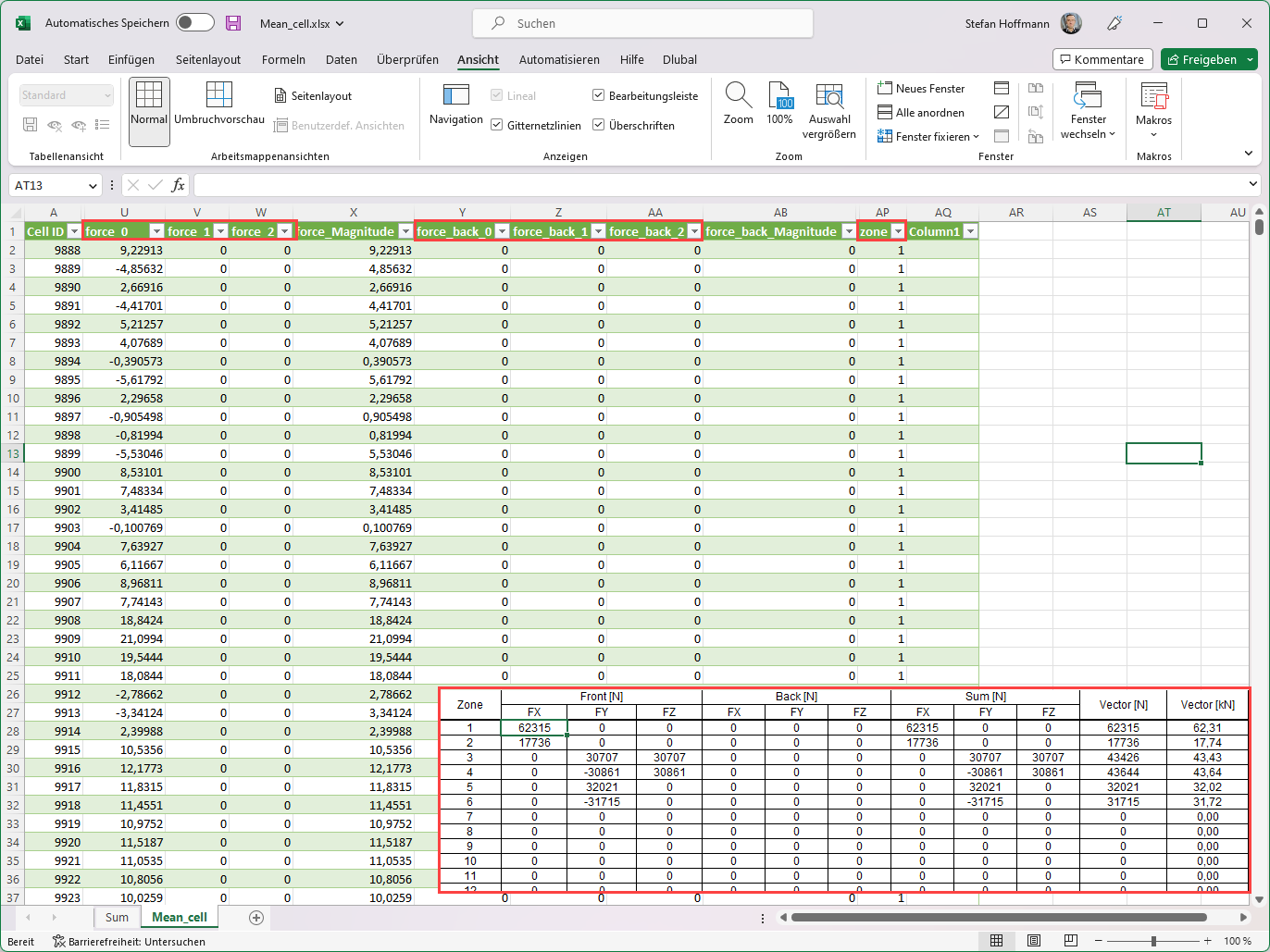 FAQ 005351 | Is there an option to export the results of drag forces of all zones from RWIND in a table?