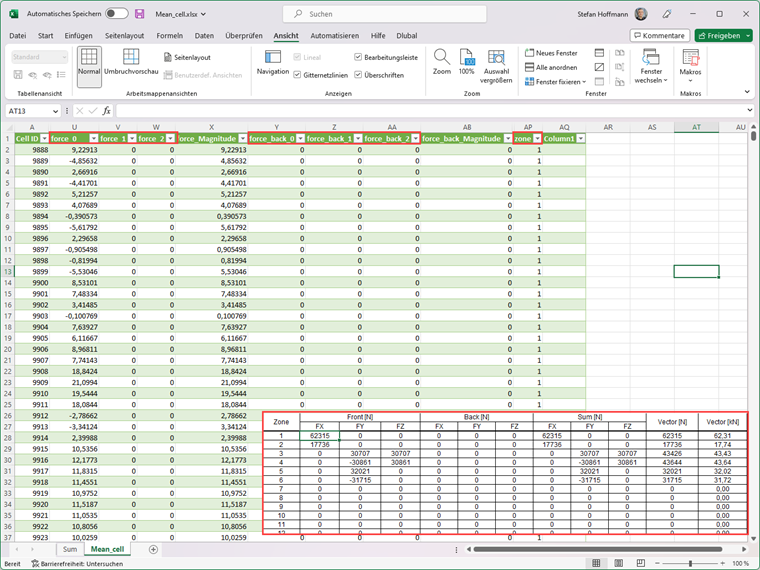 FAQ 005351 | Is there an option to export the results of drag forces of all zones from RWIND in a table?